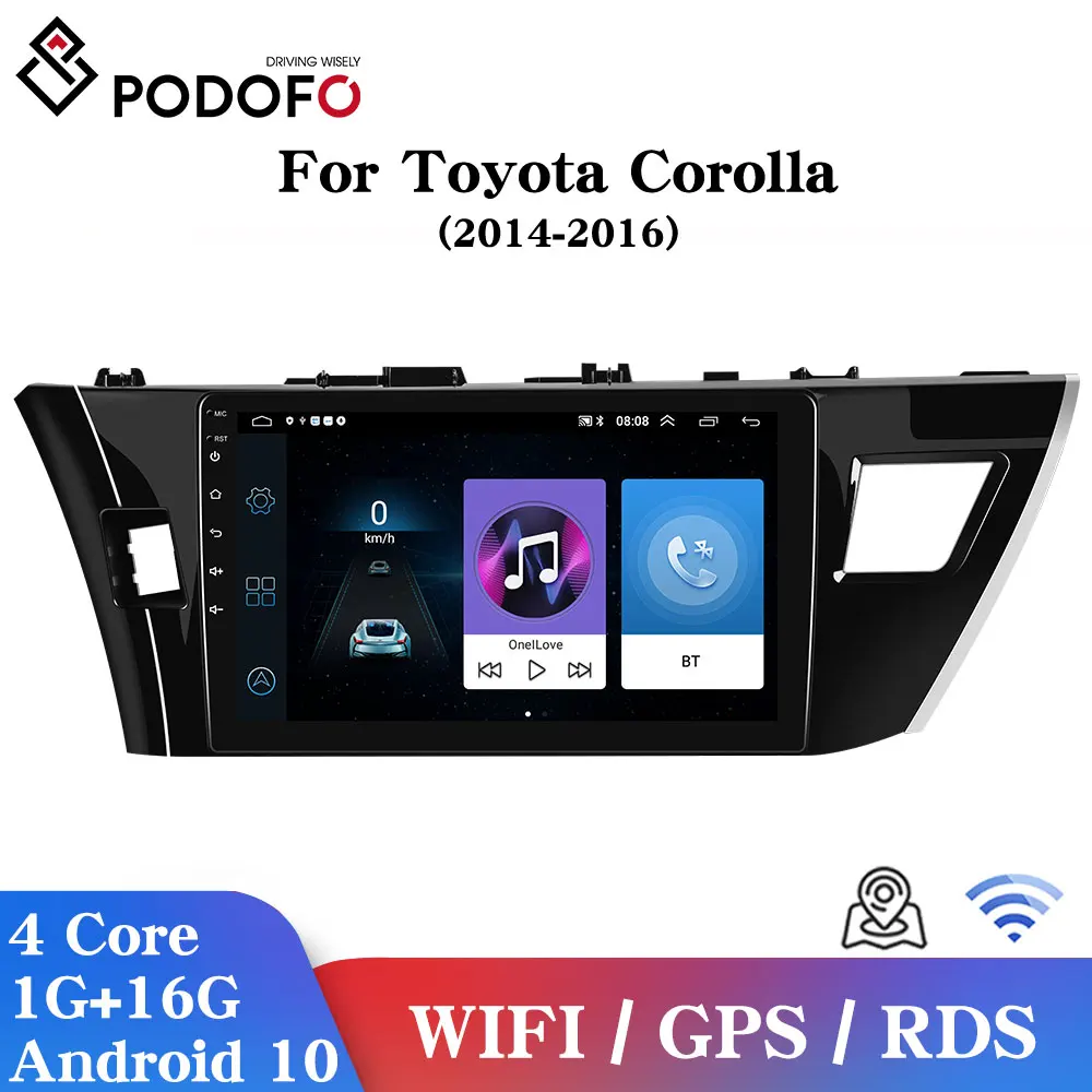 

Podofo Car Android AutoRadio For Toyota Corolla Ralink 2014-2016 Multimedia Video Player Navigation 2 Din Head Unit RDS Stereo