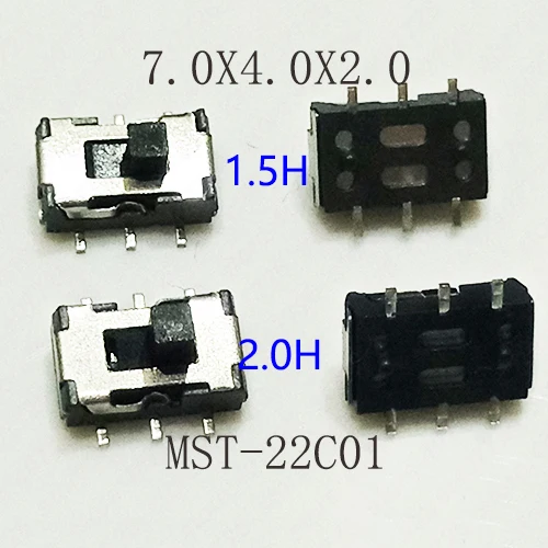 

Мини переключатель слайдов 7,0x4,0x2,0 мм On-On 6Pin SMD MST-22C01