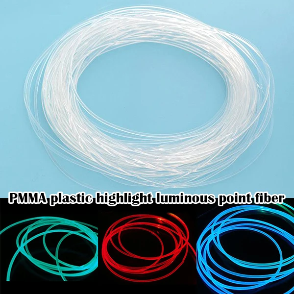 

Long 1M PMMA Side Glow Optic Fiber Cable 1.5mm/2mm/3mm Diameter for Car LED Lights Bright BJStore