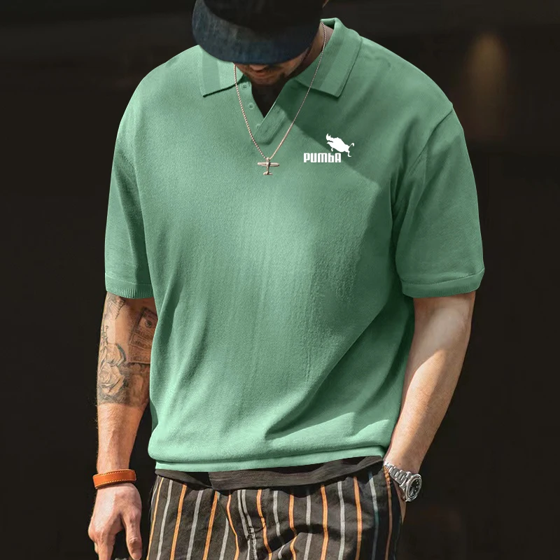 

Summer New Light and Thin Cotton Trendy Brand Fashion Lapel T-shirt Men's Daily Casual V-neck Men's High-quality POLO Shirt