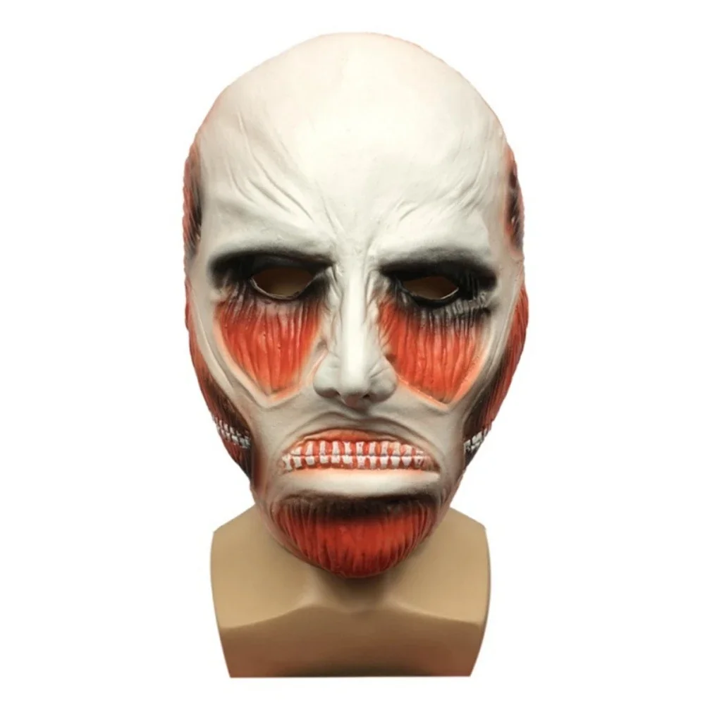 

Attack On Titan Headcover Classic Cartoon Anime Latex Mask Halloween cosplay Makeup Ball Props