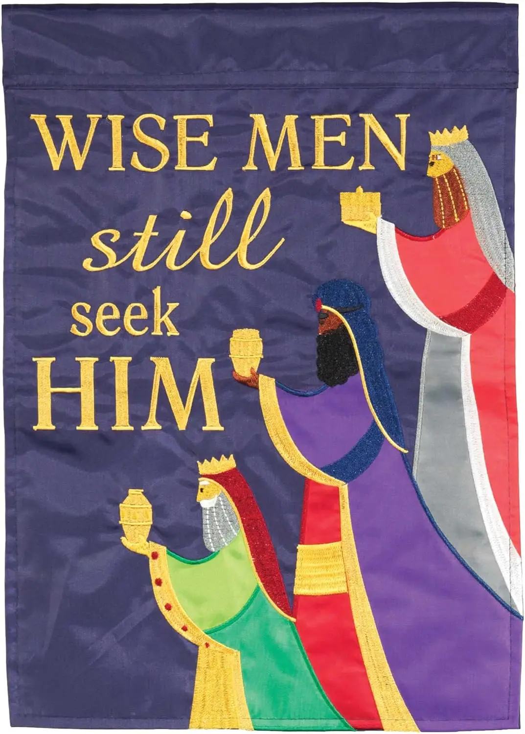 Dicksons Wise Men Still Seek Him фиолетовый и золотой тон 18 x 13 дюймов Рождественский уличный