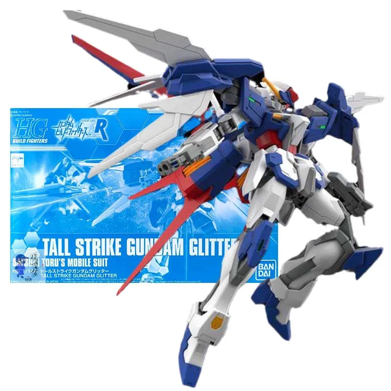 

Bandai Original Gundam Model Kit Anime Figures PB HG Tall Strike Glitter Gunpla Action Figure Toys For Boys Children's Gift