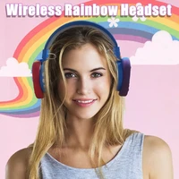 rainbow unicorn wireless headphones creative bluetooth headset push bubble fidget headset adult stress relief decompression toy