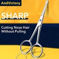 1pcs nose facial hair small mini scissor rounded tip stainless steel trimmer for eyebrows eyelashes beard trimming grooming