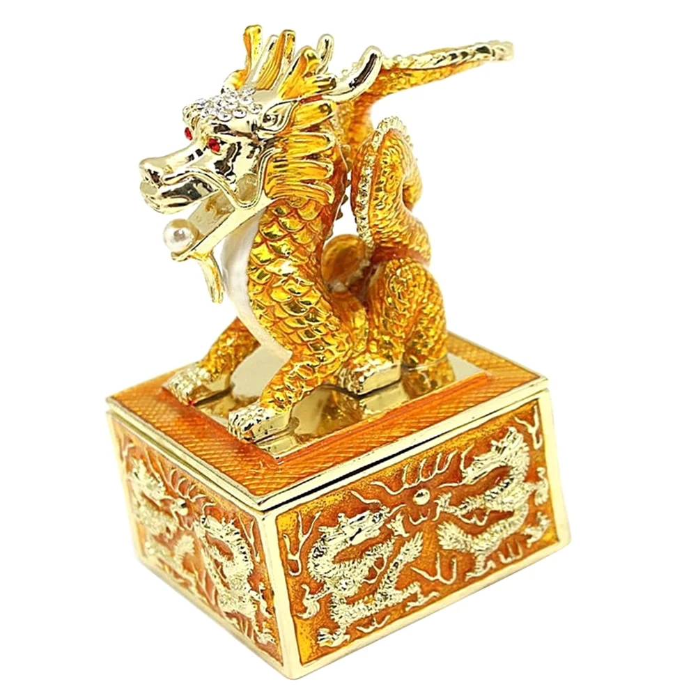 

Small Treasure Retro Jewelry Case Mini Ring Metal Storage Trinket Organizer Container Decorative Holder