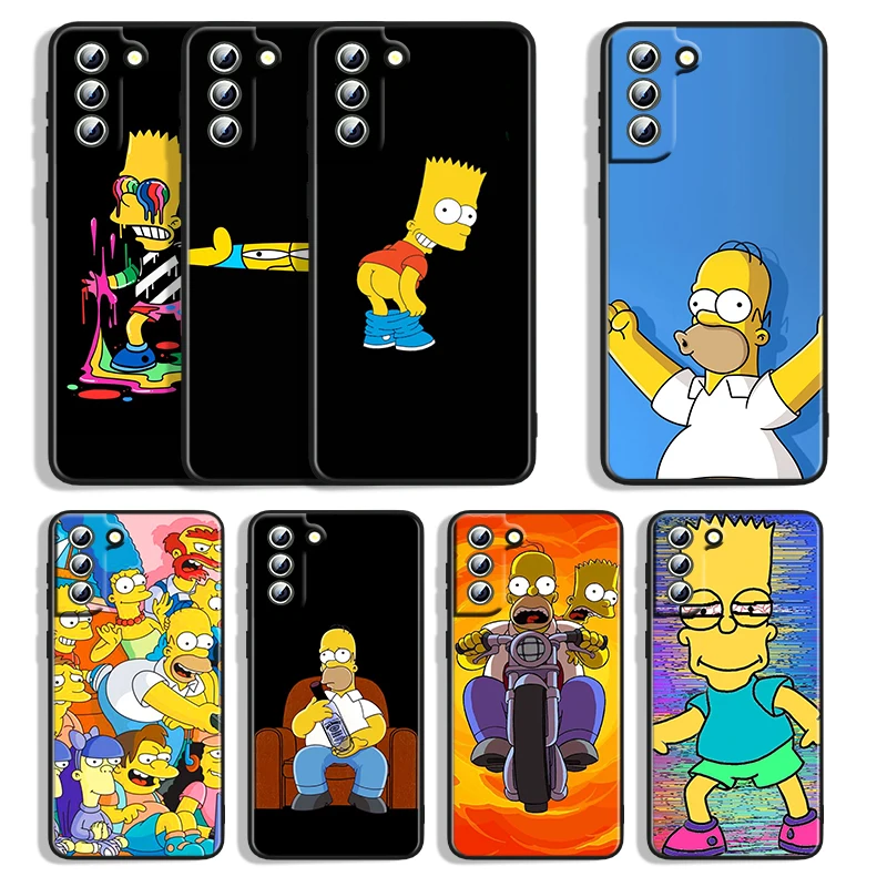 

Silicone Cover Animation Simpsons For Samsung Galaxy S22 S21 S20 FE Ultra S10e S10 S9 S8 S7 S6 Edge Plus Black Phone Case