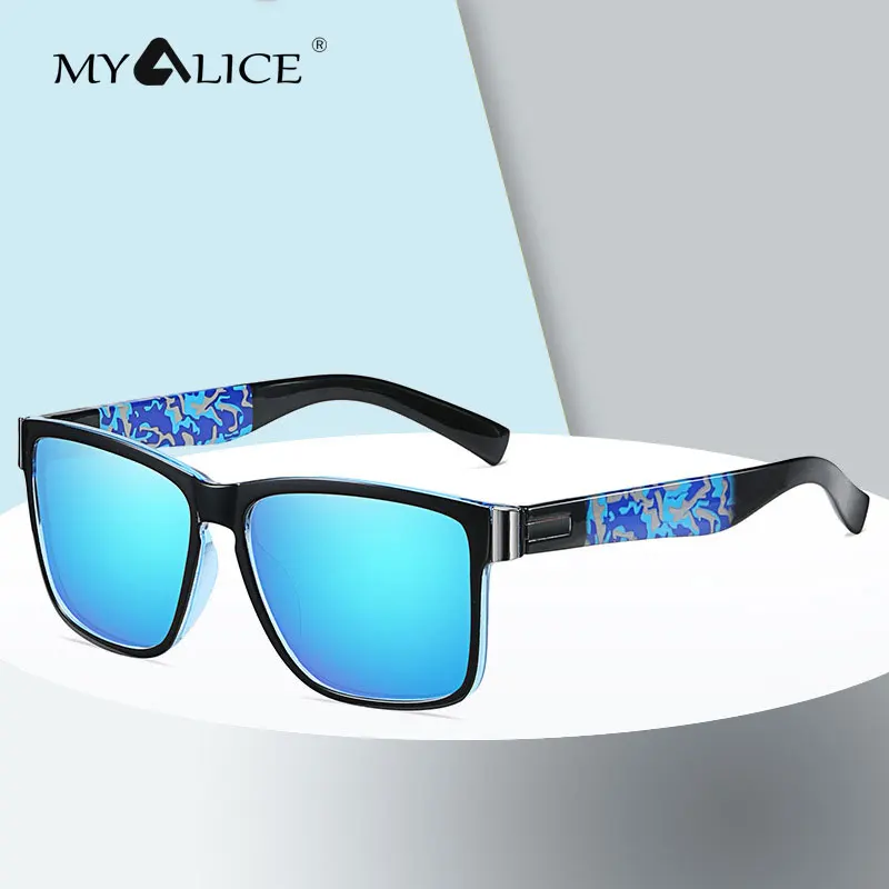 

MYALICE Fashion Women Rectangle Frame Sunglasses Personality Camouflage Decorate Glasses legs Outdoor tourism Wholesale UV400