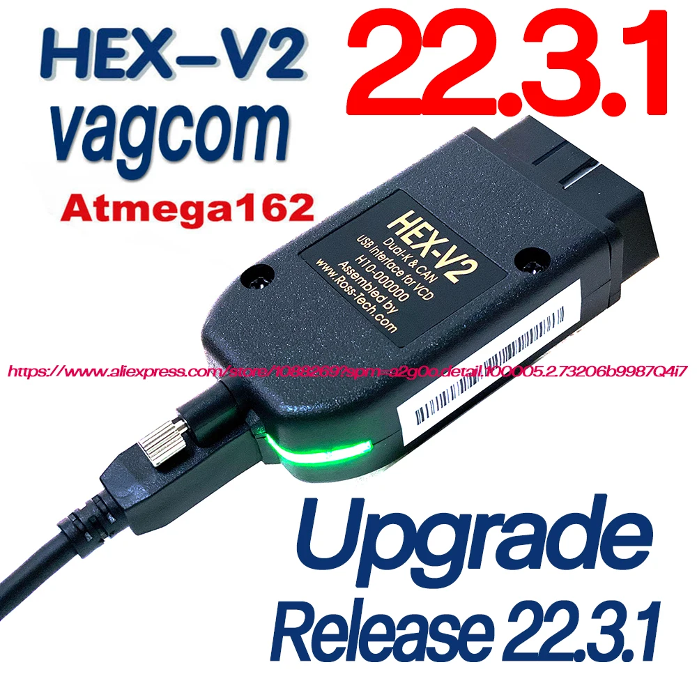 

2022 Popolar VAGCOM 22.3.1 Obd2 Scanner HEX V2 VAG COM 21.9 FOR VW AUDI Skoda Seat ATMEGA162 Multi-language VAG COM VCDS HEX V2