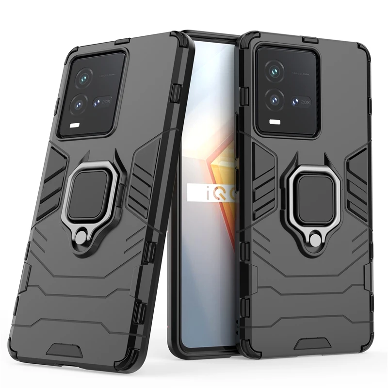 

Hard Armor Magnetic Phone Case For Vivo iQOO 10 Case For iQOO 10 Cover Ring Bumper PC Shockproof Full Cover For iQOO 10 Fundas