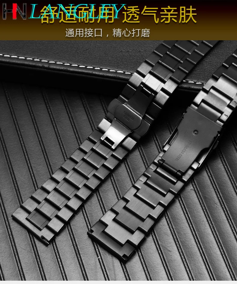 26mm Width Stainless Steel Watch Strap Male Big Men Watch Band for DZ7333 DZ4344 Black Gold Steel Strap Watch Chain for DZ Watch