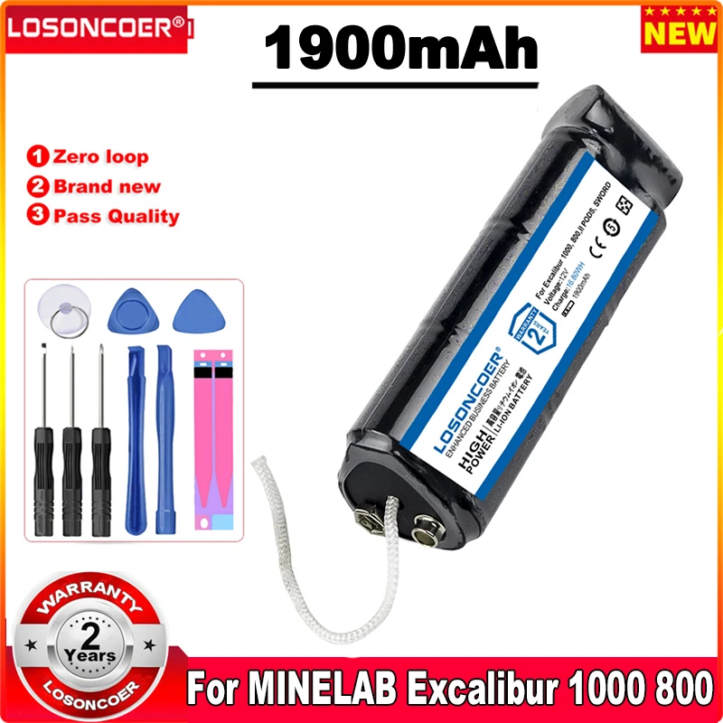 1900mAh Battery For MINELAB Excalibur 1000, Excalibur 800 Me