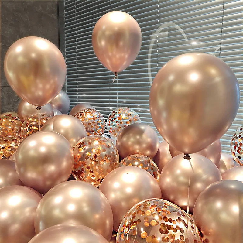 

10/20/30 pcs 5/10/12 inch metal balloon chrome metal ball latex balloon gold silver balloon birthday wedding party balloon
