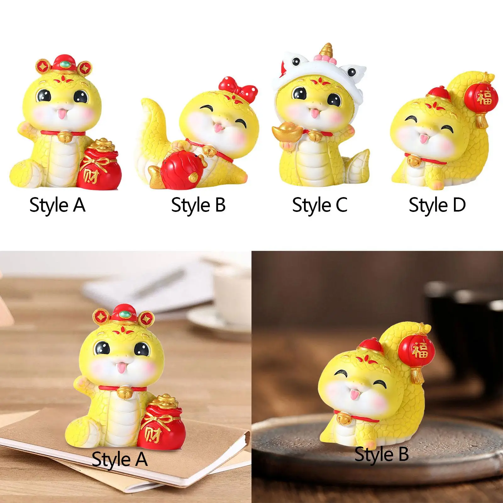 Мультяшная статуя змеи 2025 новогоднее украшение весенний фестиваль настольное