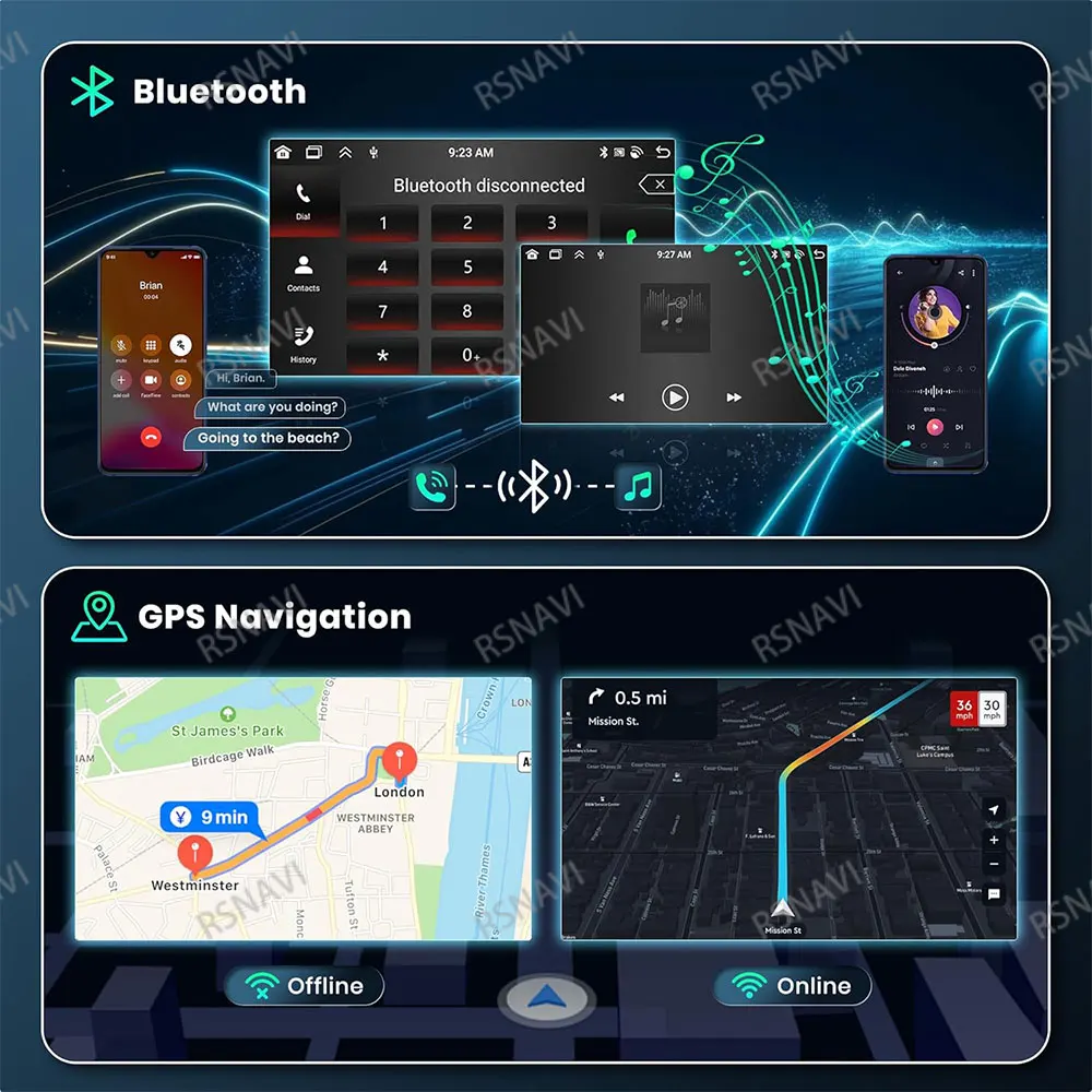 Фото Автомобильный радиоприемник Android 15 для Toyota Tundra XK50 2007 2008 2009 2010-2013 WIFI+ 4G LTE Snapdragon RDS Wireless Qualcomm NO 2DIN IPS №4