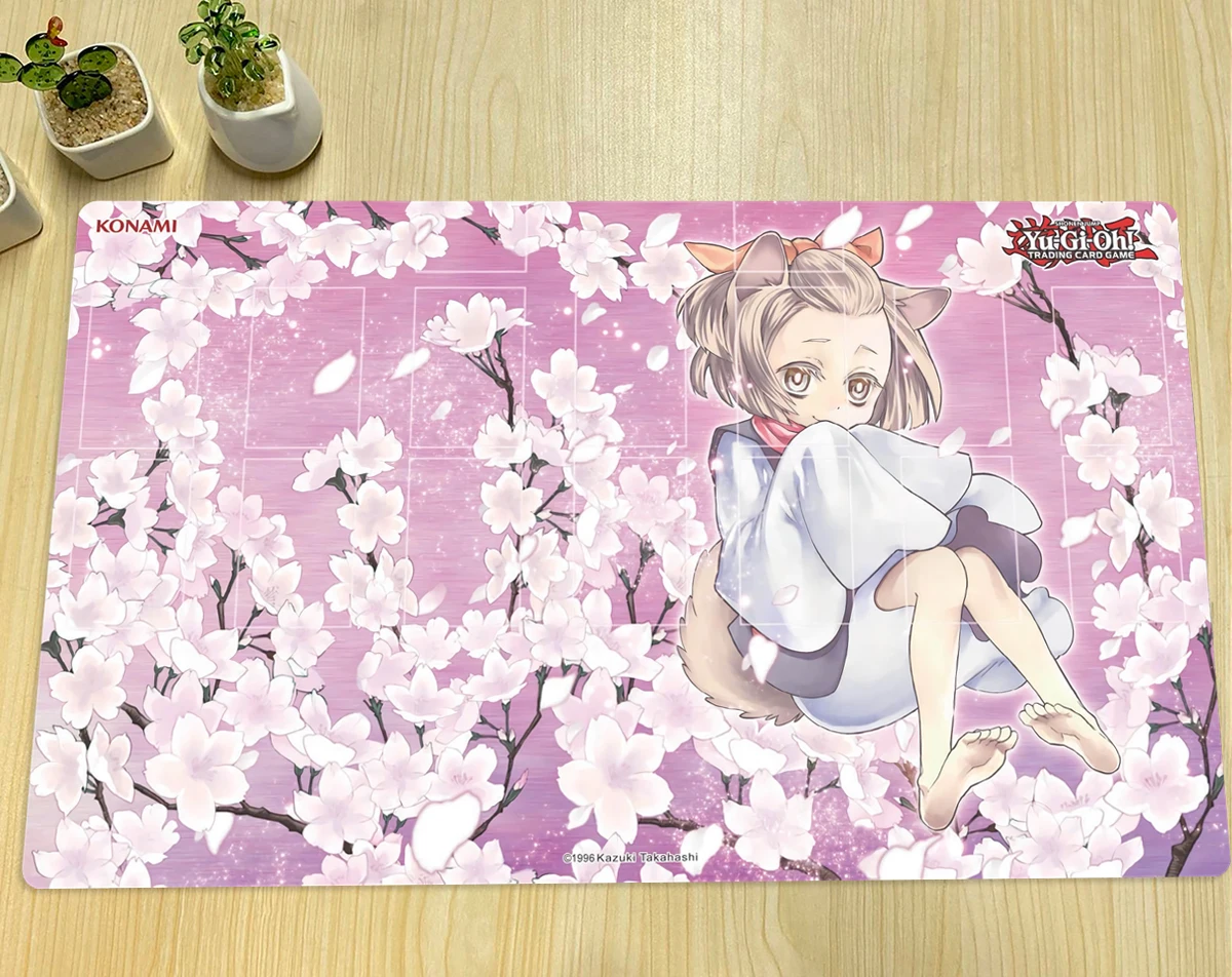 

YuGiOh Ash Blossom & Joyous Spring Mat TCG CCG Trading Card Game Playmat Board Game Anime Mouse Pad Rubber Desk Mat Zone & Bag