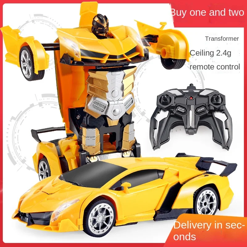 

Hot Remote Control Deformation Car Toy 1:18 Poison Deformation Bugatti One Button Deformation Remote Control Electric Robot