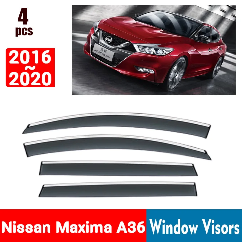 FOR Nissan Maxima A36 2016-2020 Window Visors Rain Guard Windows Rain Cover Deflector Awning Shield Vent Guard Shade Cover Trim