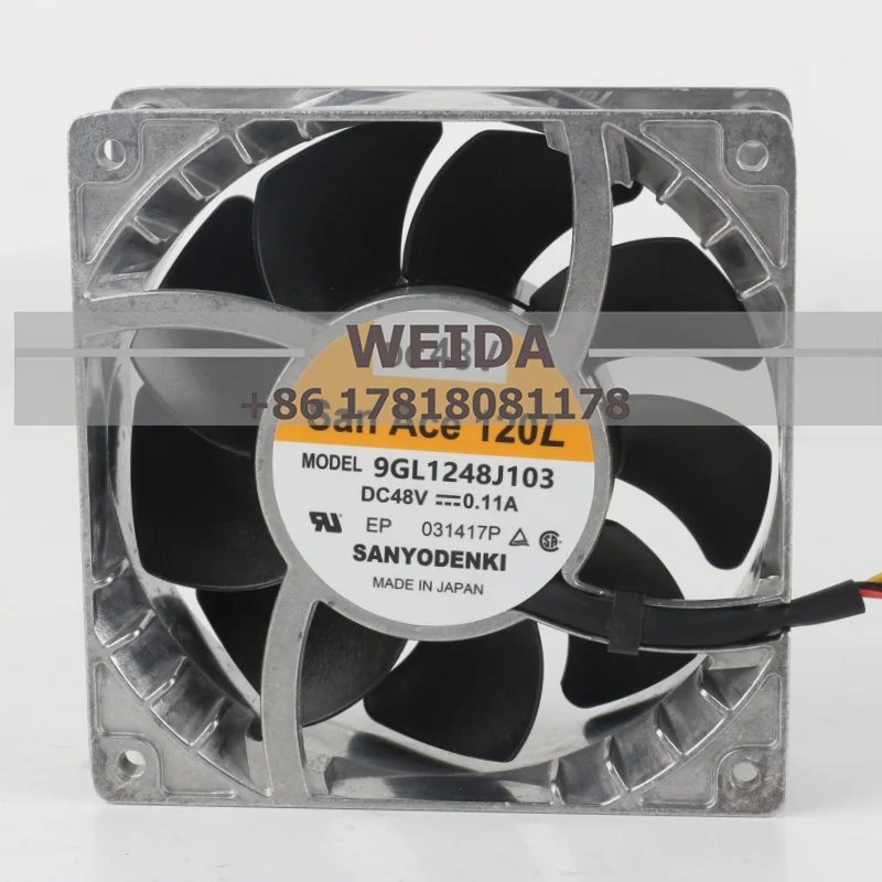Фото Sanyo 5 В 12 В 24 В постоянного тока 48 В 0,11 А AC EC 12038 120X120X38MM 12 см преобразователь частоты алюминиевая рама четырехпроводной 9GL1248J103 охлаждающий вентилятор №1