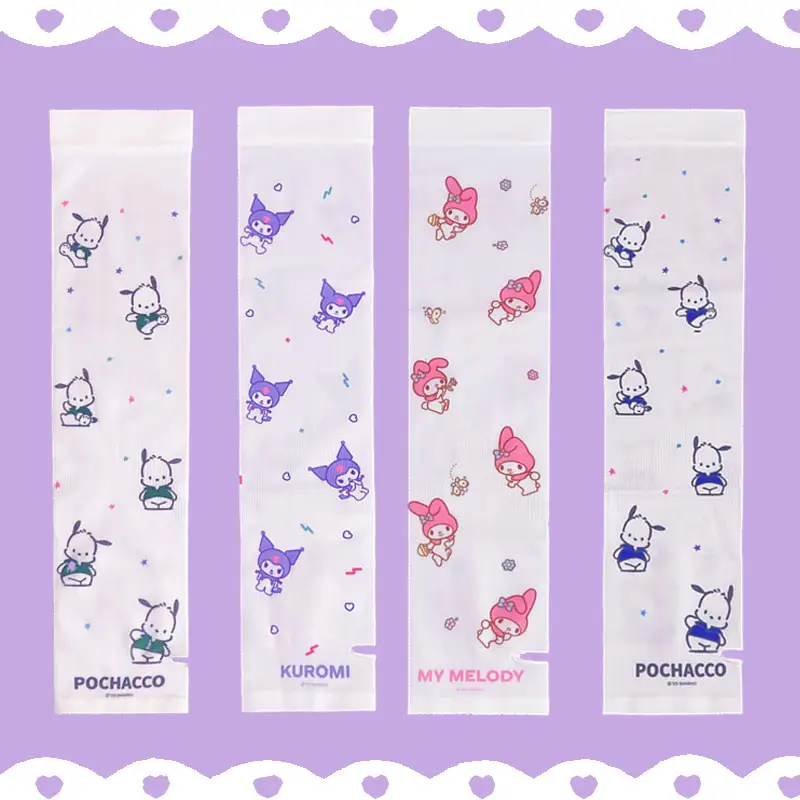 

Anime Summer New Ice Silk Sleeve Sanrio Cinnamoroll Kuromi Melody Cartoon Kawaii Anti-Uv Sun Hand Protector Cover Outdoor Gift