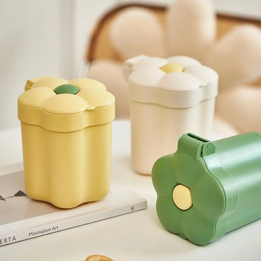 

Convenient Garbage Bin Space-Saving Bright Color Plastic Mini Trash Can for Daily Use