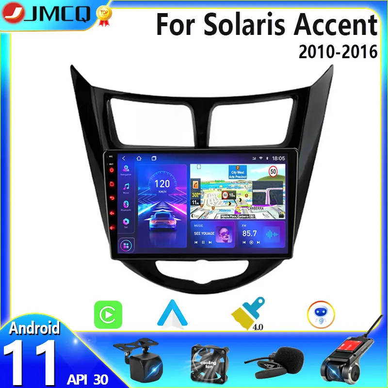 $78.42 JMCQ 2 din Android 11 Car Radio For Hyundai Solaris Verna Accent 1 2010 - 2016 Multimedia Video Player Navigaion GPS Auto DVD AM