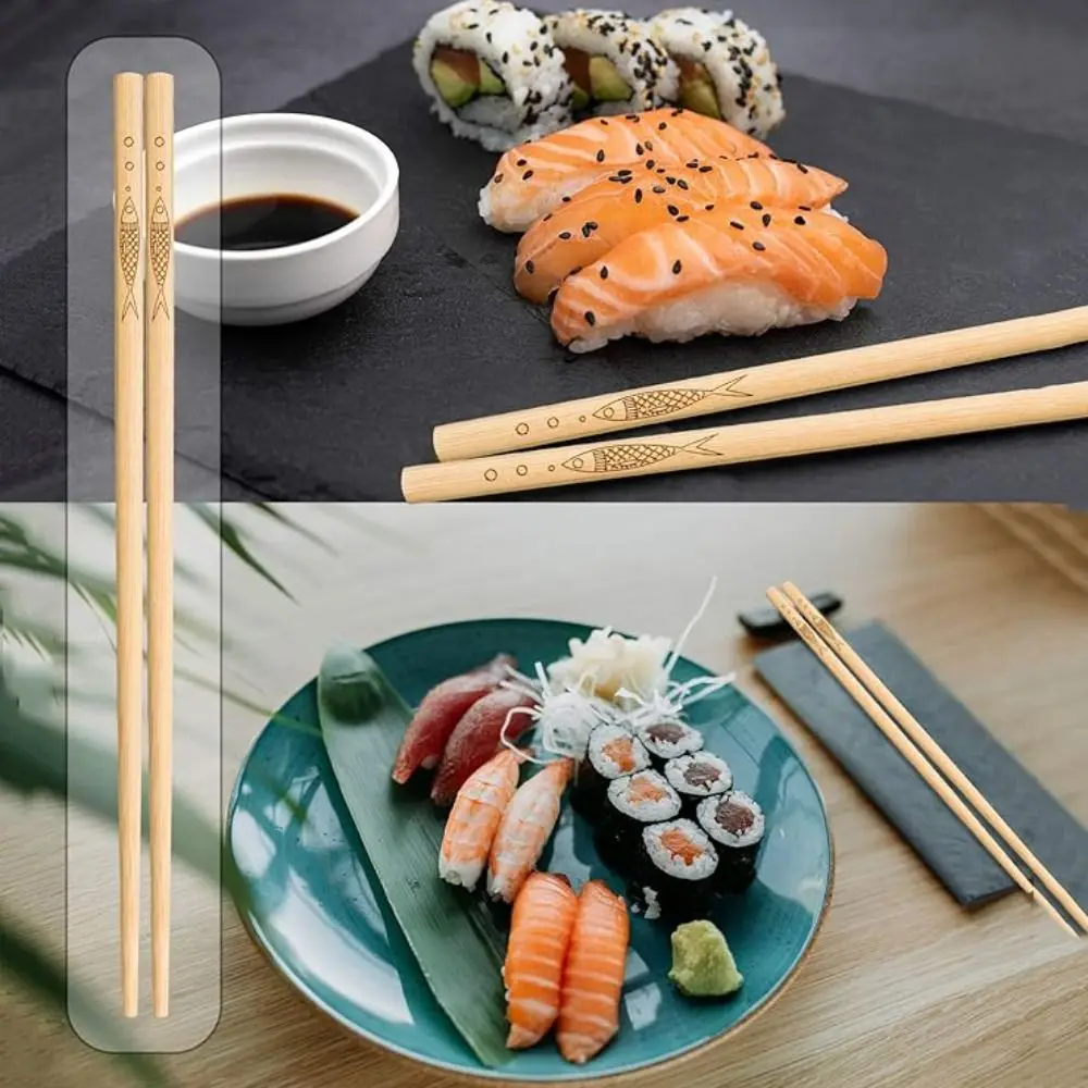 10 пар лакированные бамбуковые палочки для еды