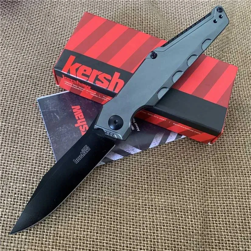 

7 Adventure Aluminum Blade AU/TO Tactical 7900 Camping Folding Hunting Handle Knife Survival Kershaw Knife 3.75" Launch Black