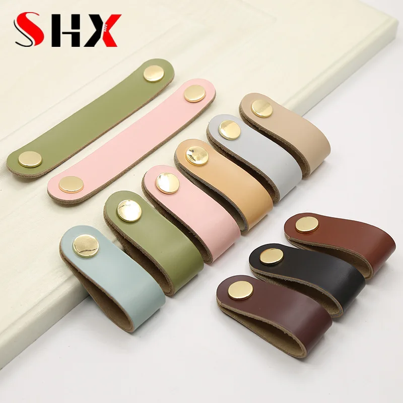 

Leather Handle Wardrobe Door Drawer Pulls Kitchen Cabinet Knobs Cupboard Door Handles Wardrobe Furniture Handle