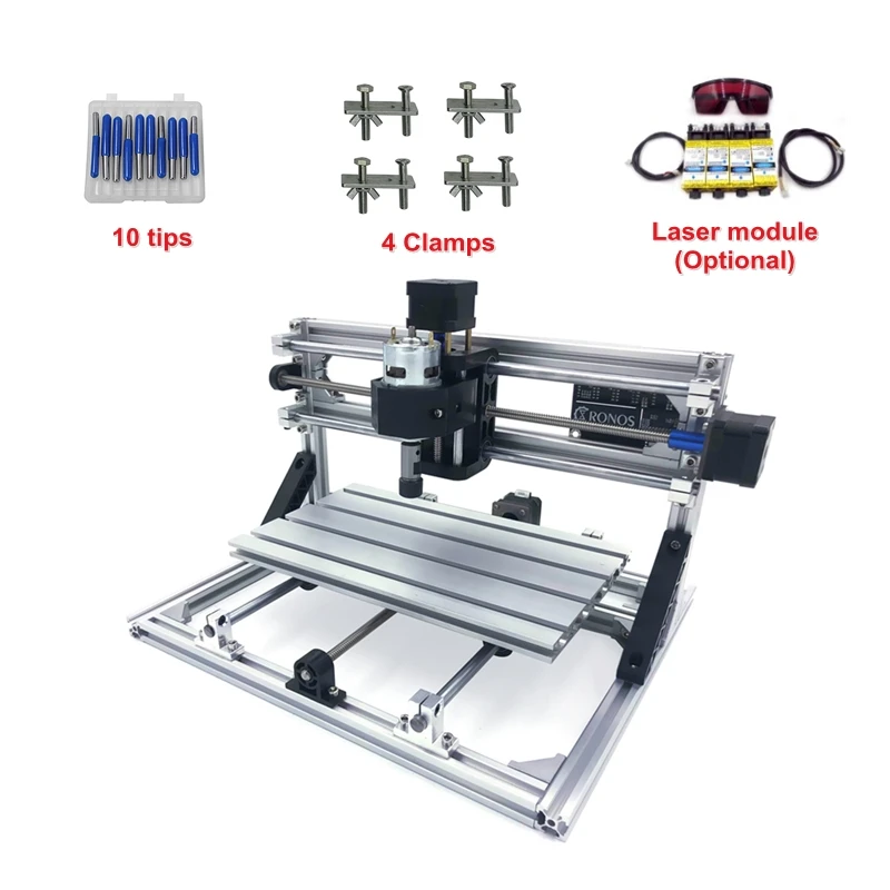 DIY Mini CNC Router 1610 3axis 300w cnc PCB Wood Carving Wood Carving Milling engraving metal machine optional laser head 15w