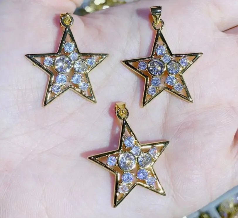 

1 шт. Луна бабочка Звезда Крест смайлик микро паве CZ очаровательные дизайнерские подвески Diy Ожерелье Подвески Ювелирные изделия fsg3