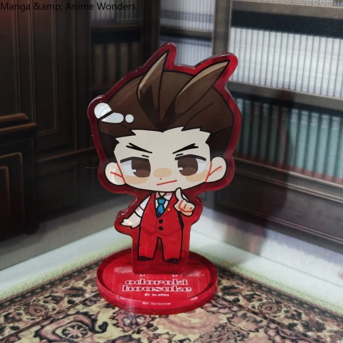 Фото Магнит на холодильник с персонажами Ace Attorney: Майлс Эджворт, Феникс Райт. Акриловая подставка-миниатюра. Подарок на Хэллоуин. №4