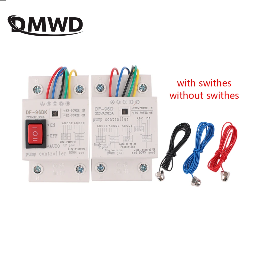 

DF-96DK Automatic Water Level Controller Switch 20A 220V Water tank Liquid Level Detection Sensor Water Pump Controller 2M wires