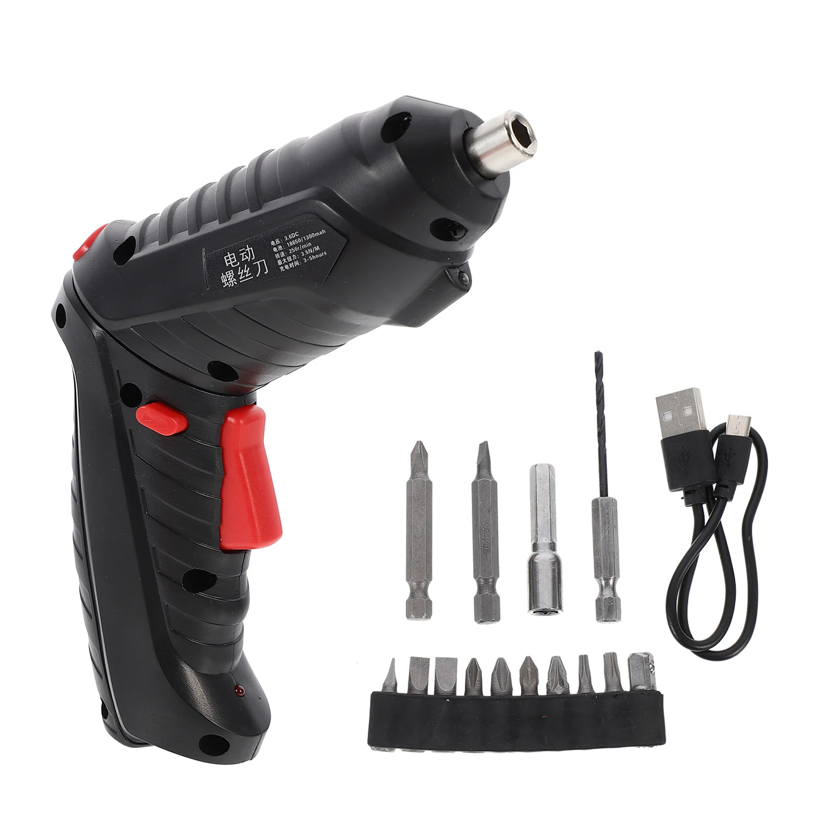 

1 Set Electric Screwdriver Kit Electric Drill USB Chargeable Screwdriver