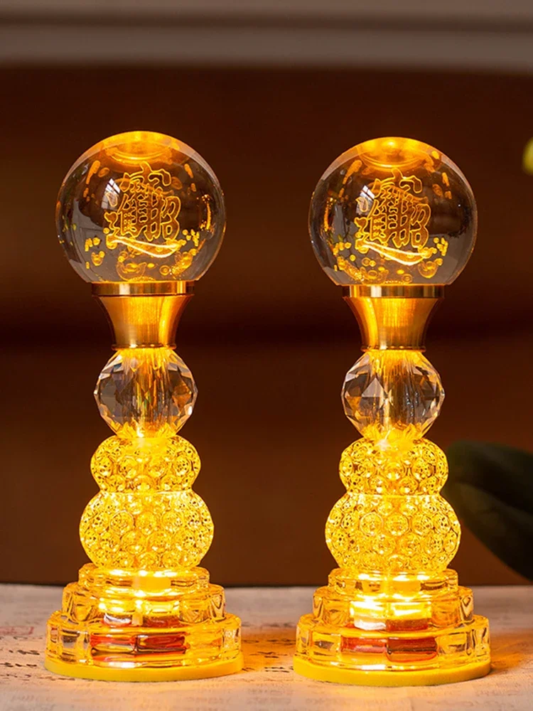 Яркая лампа в виде лотоса искусственный кристалл Guanyin Xianjia подключаемый стол для