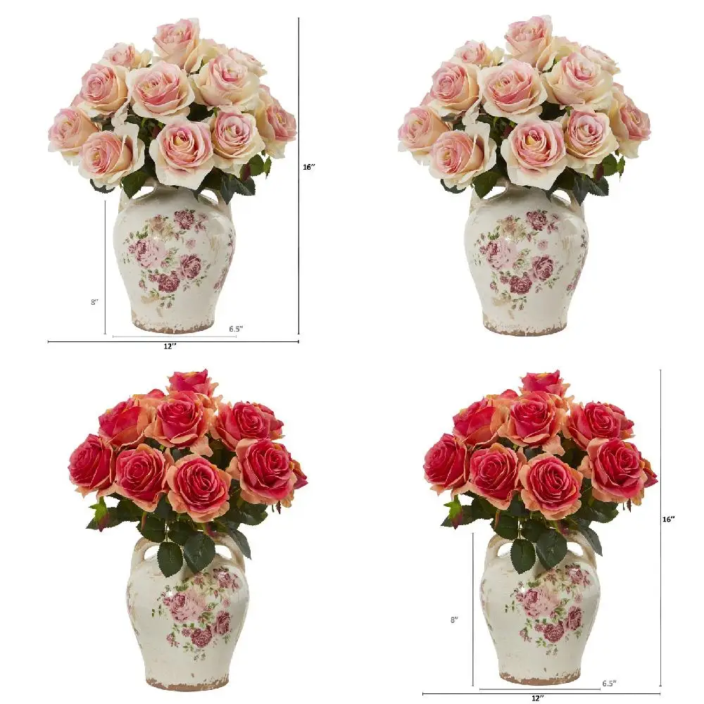 

Color Delicate Cute Delicate and Cute Light Pink Color Artificial Flower Arrangement in Print Jar
