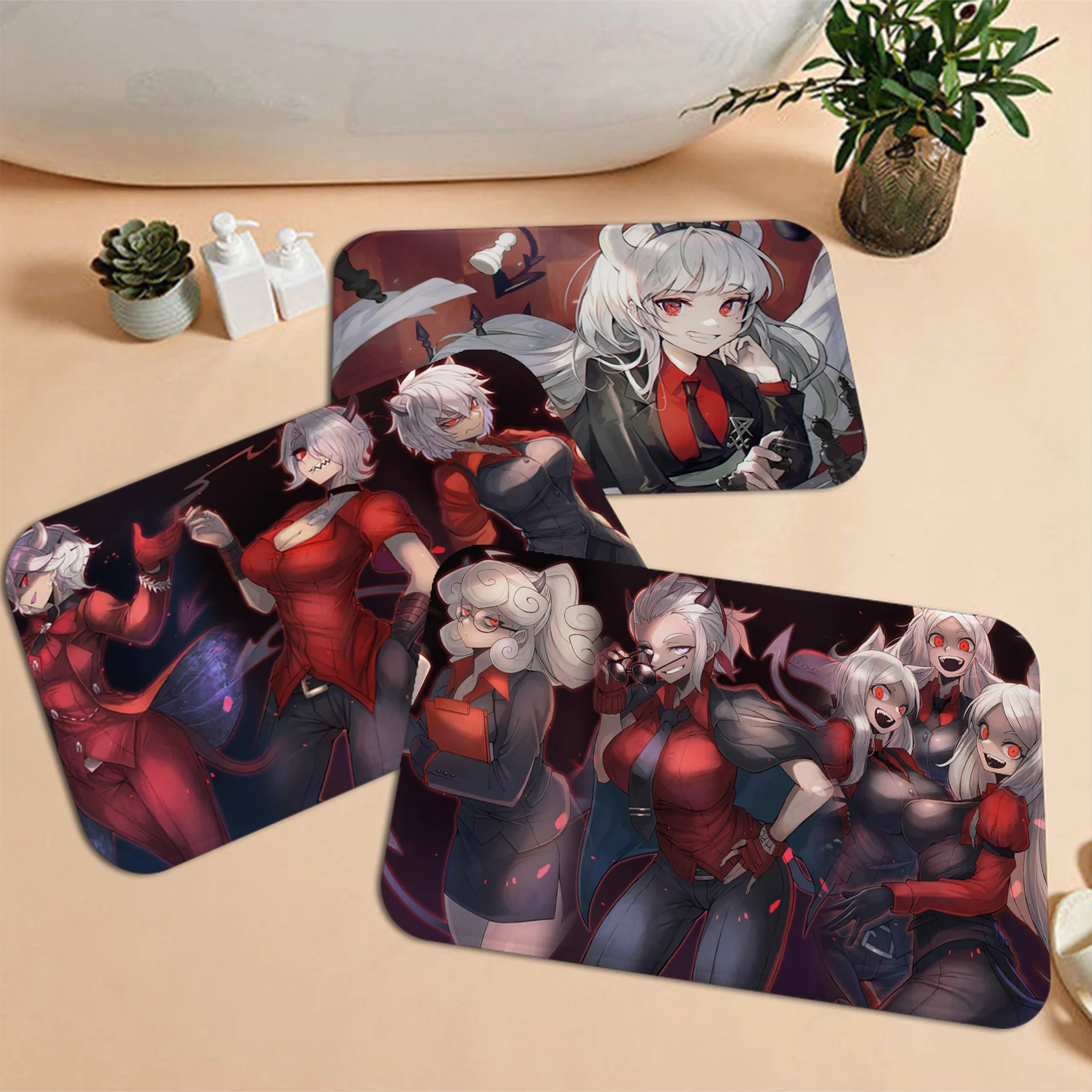 

Helltaker Anime Kitchen Mat Rectangle Anti-slip Home Soft Badmat Front Door Indoor Outdoor Mat Bedside Area Rugs