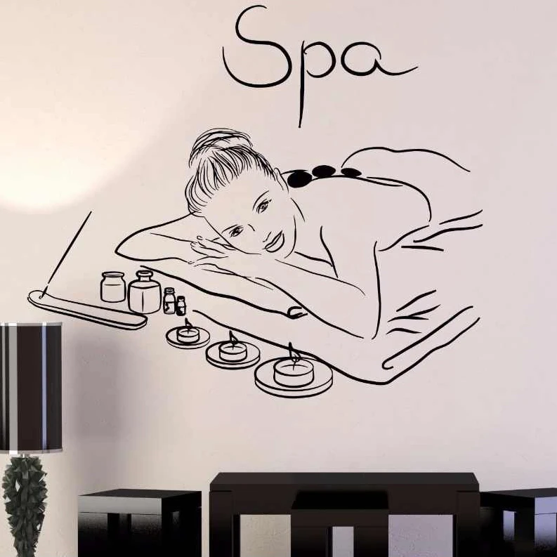 Спа-массаж настенная наклейка салон красоты стеклянная плакаты виниловый декор