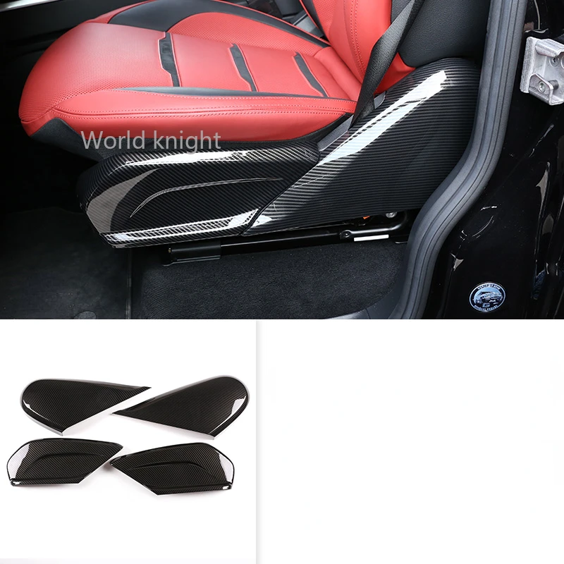 

ABS Glossy Black Carbon Fiber Car Seat Side Trim Panel Accessories For Mercedes Benz G Class W463 2019-2020