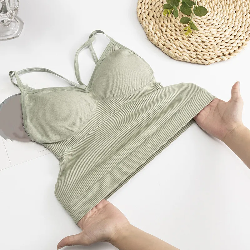 Women Cotton Underwear Push Up Bra Sexy Top Women Suspender Tank Up Fashion Solid Color Lingerie Female Soft Top Brassreie