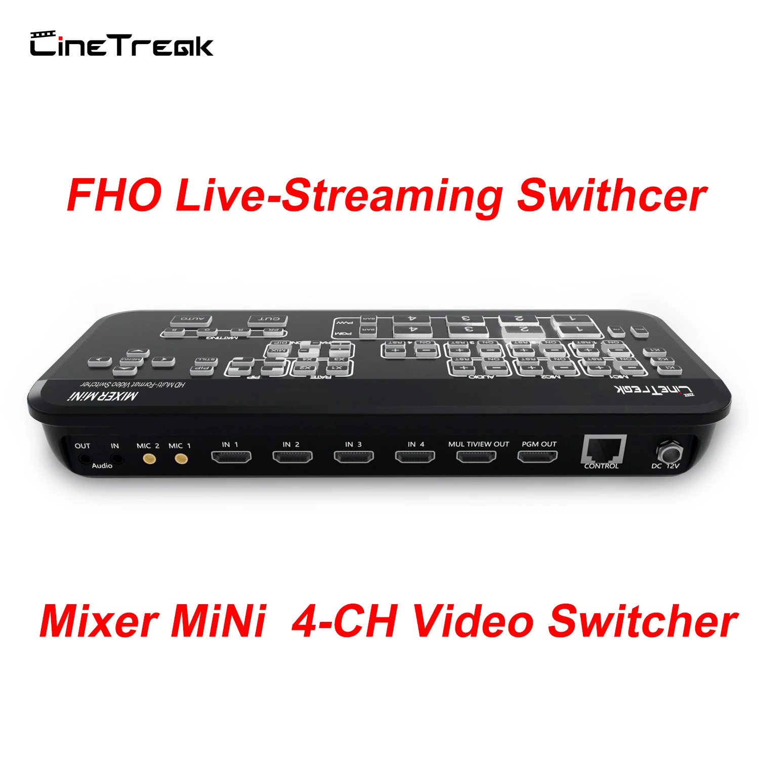 Миксер Cinetreak миксер MiNi FHD для прямой трансляции видеосигнала, 4-канальный мультипросмотр и запись, VS Blackmagic Design ATEM DeviceWell 7105