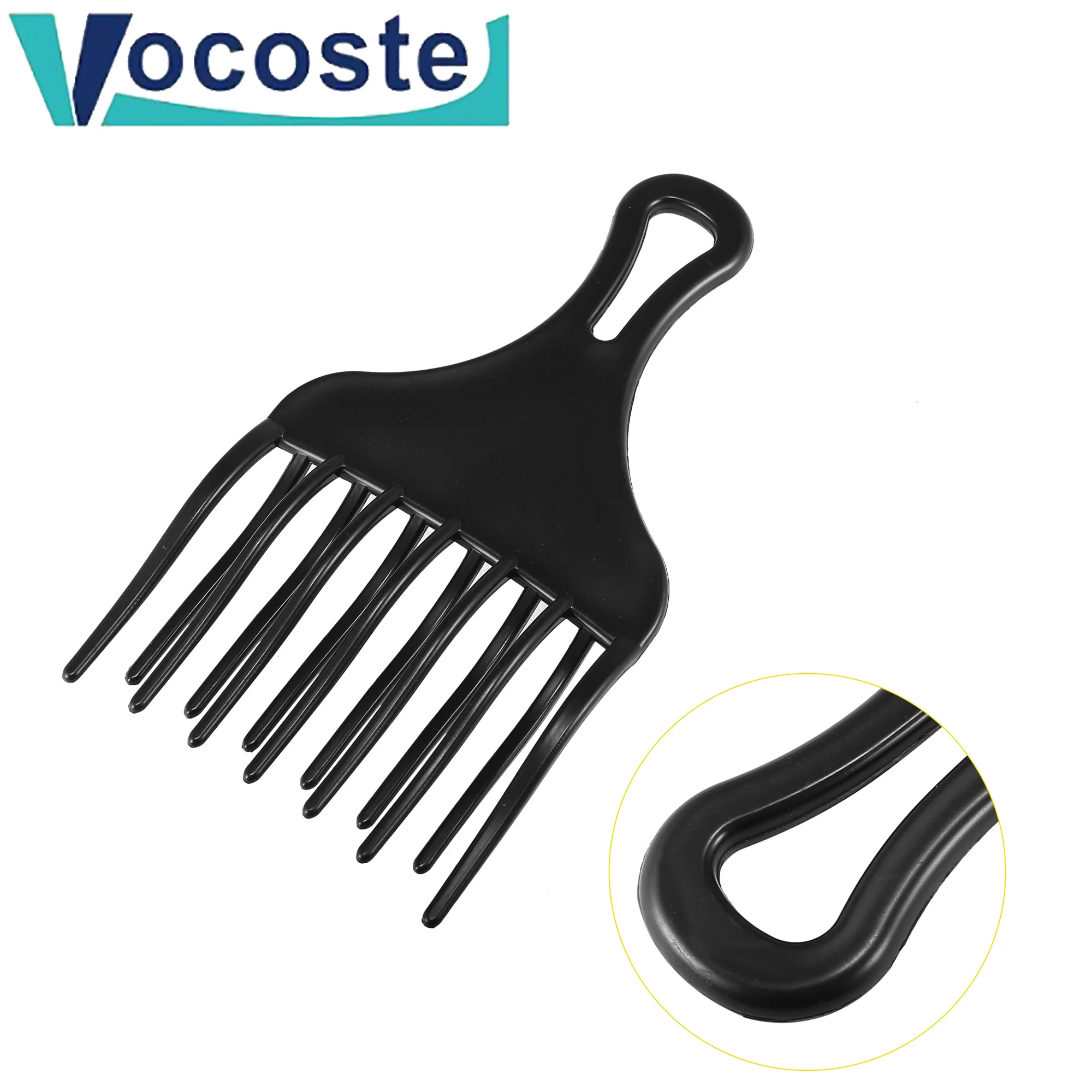 VOCOSTE 1/2Pcs Pro Afro Hair Insert Choose Big Tooth Comb Fork Plastic Curly HairBrush High &amp Low Gear Styling Tools - купить по
