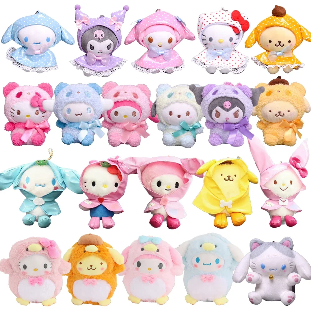Cinnamoroll My Melody Kuromi KT cat Purin Dog плюшевое аниме кавайное кольцо для ключей детские