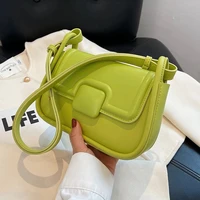 trendy shoulder crossbody messenger sling bag 2022 summer fashion solid color cute small pu leather for women handbags purses