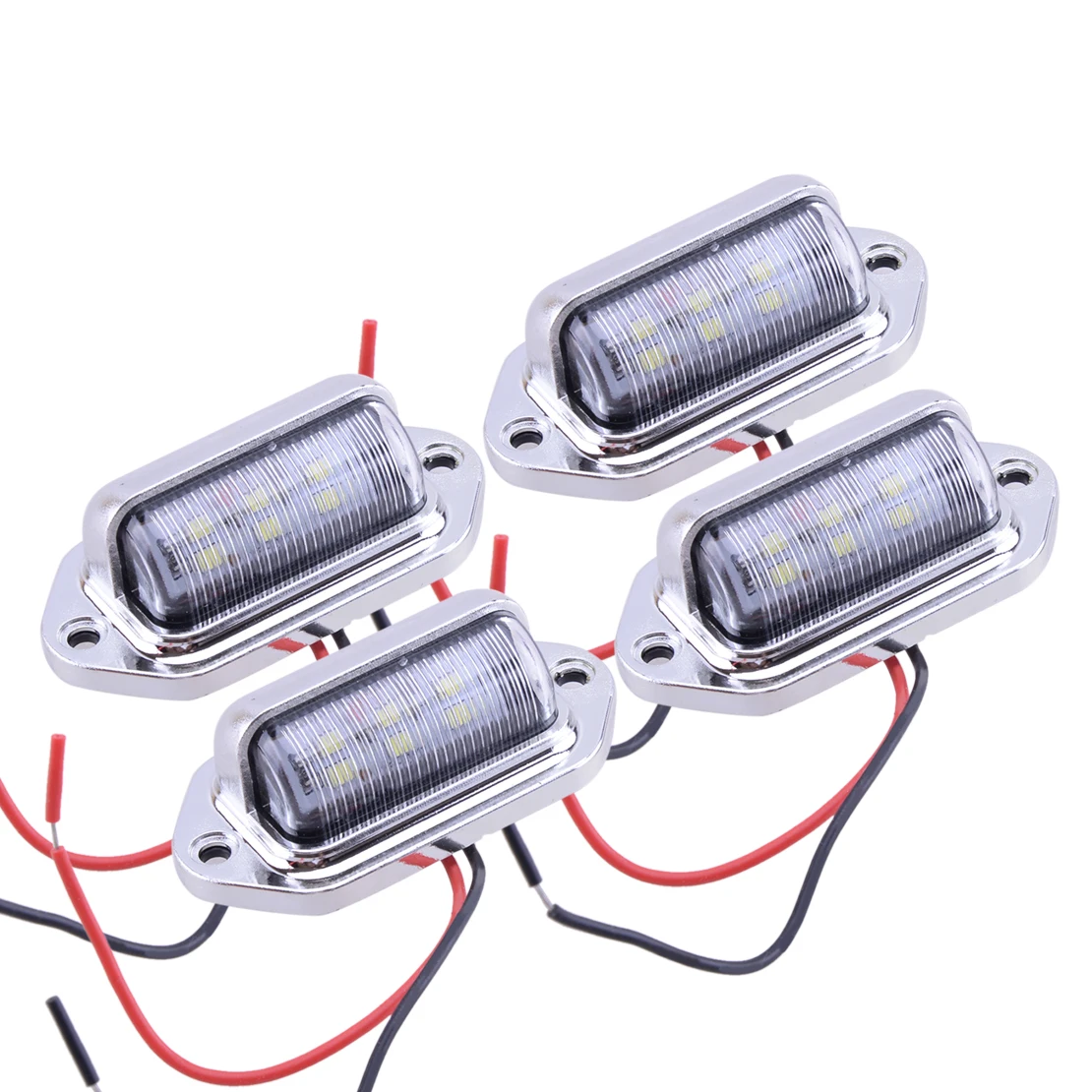 

4 шт., водонепроницаемые светодиодные подсветки для номерного знака 12-24 в 1,8 Вт