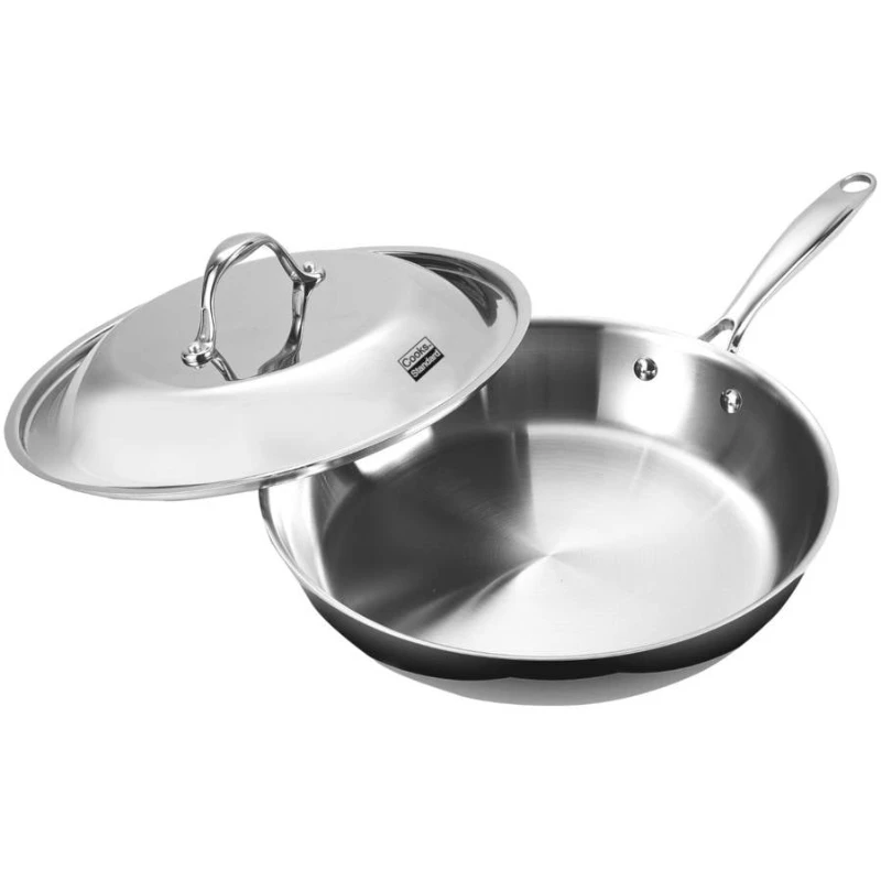 12-Inch Fry Pan with Dome Lid, Multi-Ply Clad Stainless Steel