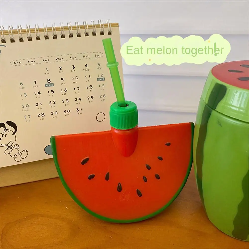 

Ins Style Net Red Watermelon Cup Plastic Water Bottle with Straw Creative Cartoon Fruit Children Juice Cup Reusable Drinking Cup