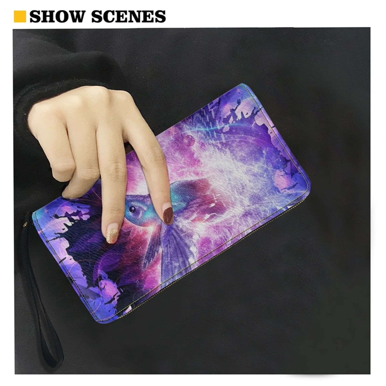 Belidome Women's Clutch Wallet Hummingbird Floral Print RFID Blocking Wristlet Wallets Credit Cards Purse for Ladirs Teen Girls