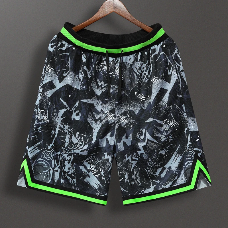Basketball Pockets Shorts Outdoor Men Sporting Beaching Bottoms 3D Print Traning Bodybuilding Breathable Gym Running Short