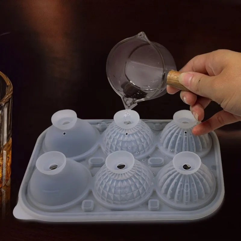 Фото Лоток для кубиков льда «Кактус» DIY 6-сетка, круглая замораживающая коробка для изготовления кубиков льда для виски, коктейлей, морозильной камеры, сока, напитков, охлажденная форма для льда №3